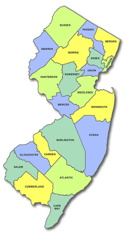 New Jersey Zip Code Map With Counties New Jersey Zip Code Map With Counties